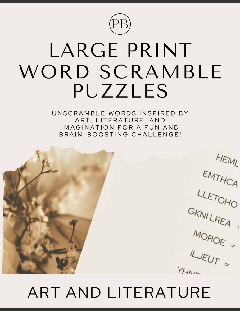 Word Scramble Puzzles Art and Literature