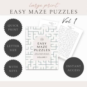 Large Print Easy Maze Puzzles Volume 01