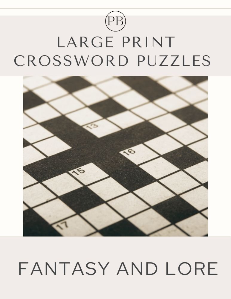 printable crossword puzzle book fantasy and lore