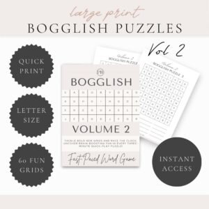 Large Print Bogglish Puzzles Volume 2