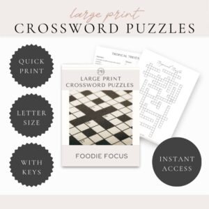 Large Print Crossword Puzzle Books Foodie Focus 01