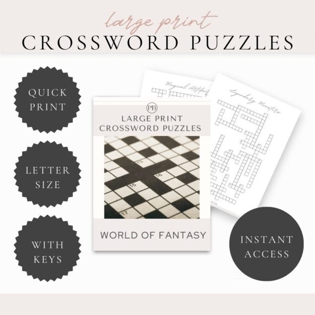 Large Print Crossword Puzzles World of Fantasy