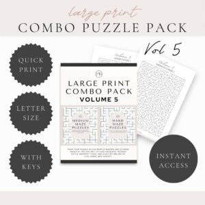 Printable Mazes Combo Puzzles Volume 5