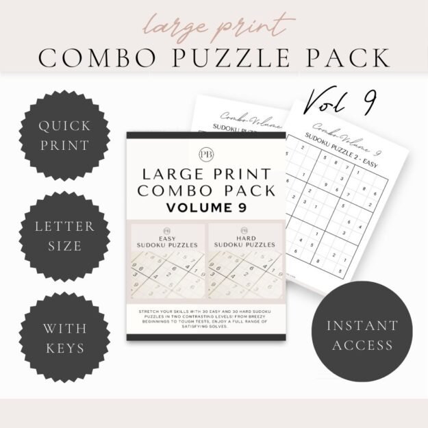 Large Print Combo Puzzles Volume 9