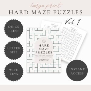 Large Print Hard Maze Puzzles Volume 01