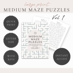 Large Print Medium Maze Puzzles Volume 01